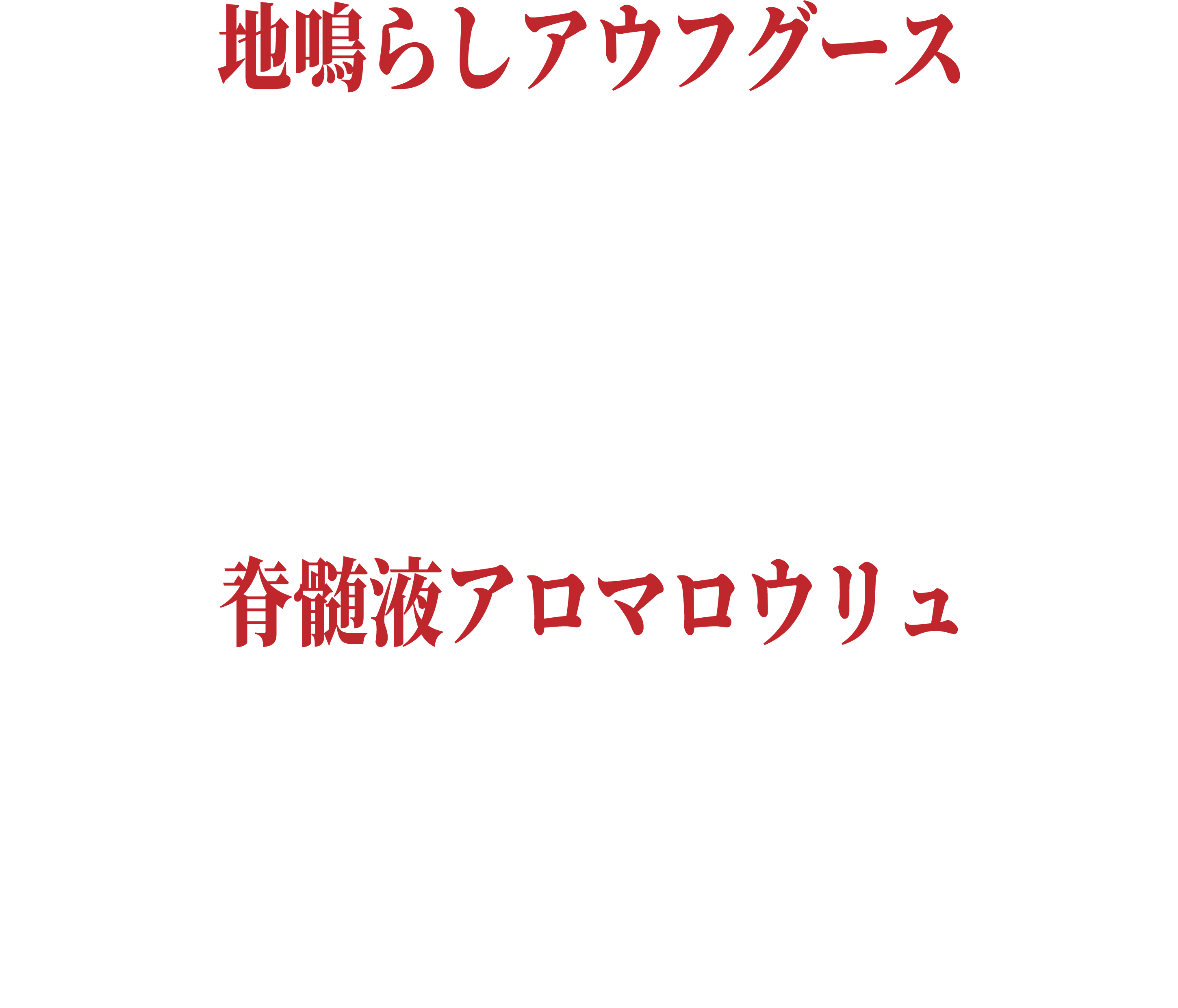 地鳴らしアウフグース平日19:30、土日祝11:30、18:30　脊髄液ロウリュ不定期開催